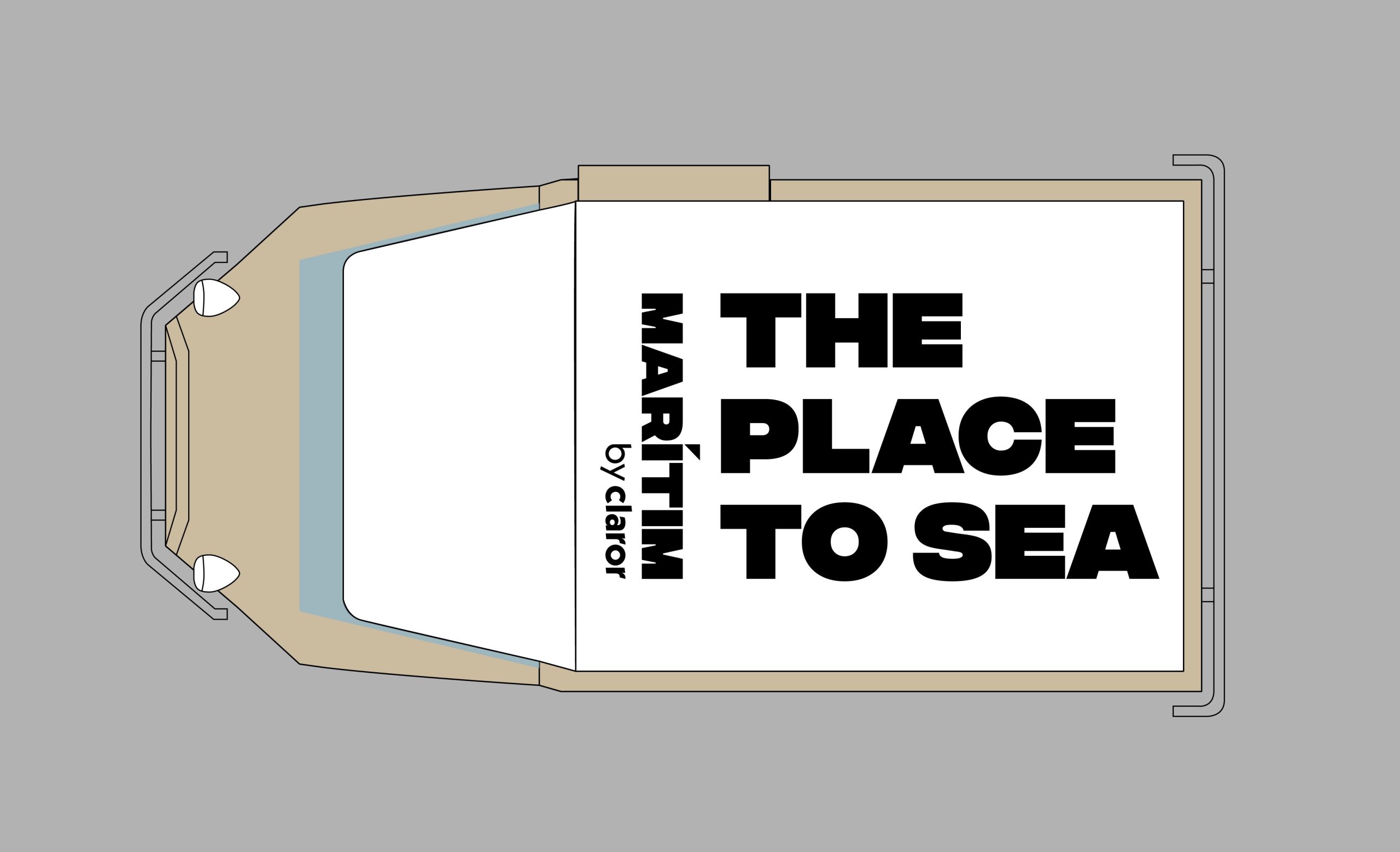 Vista cenital del Fit Truck. En él se puede leer un mensaje de marca para aprovechar el techo del vehículo como mensaje publicitario para los trabajadores de la Torre Mapfre.